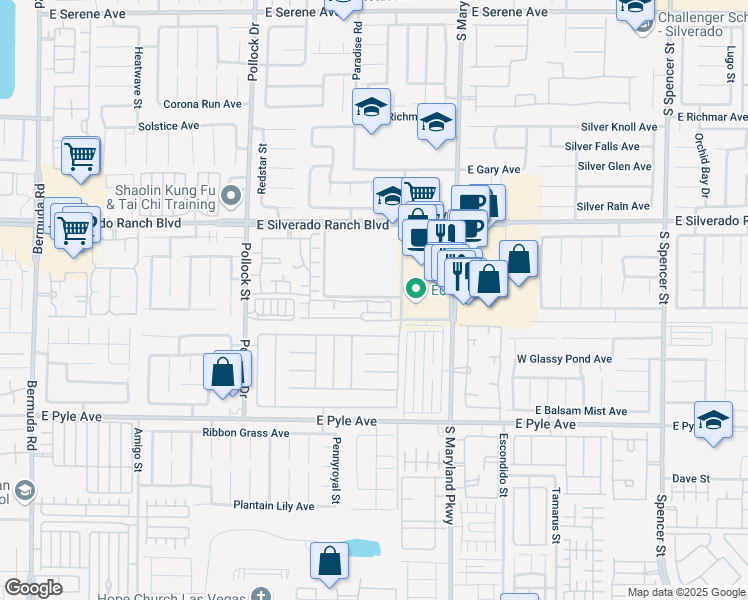 map of restaurants, bars, coffee shops, grocery stores, and more near 2169 Riverdance Avenue in Las Vegas