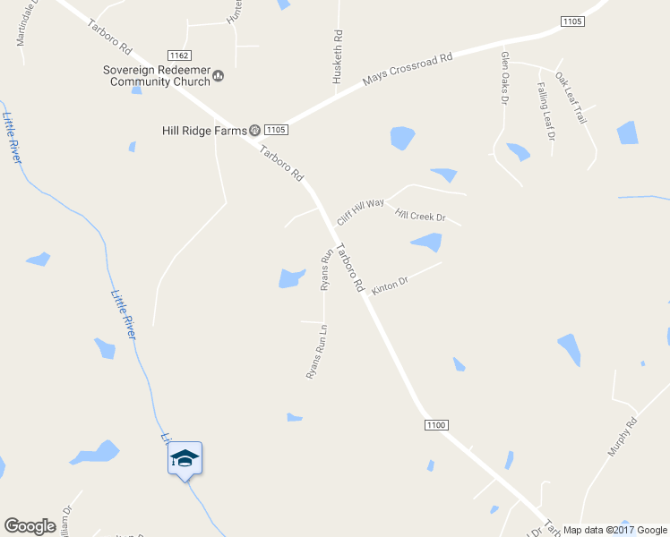 map of restaurants, bars, coffee shops, grocery stores, and more near 105 Ryans Run in Youngsville