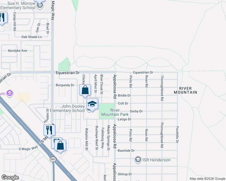 map of restaurants, bars, coffee shops, grocery stores, and more near 1425 Heartstring Court in Henderson