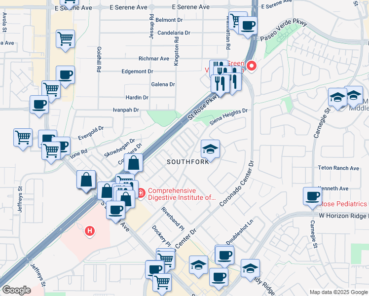 map of restaurants, bars, coffee shops, grocery stores, and more near 513 Crumpler Place in Henderson