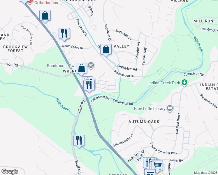 map of restaurants, bars, coffee shops, grocery stores, and more near 8212 Lenox Creekside Drive in Nashville
