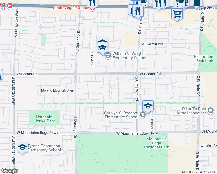 map of restaurants, bars, coffee shops, grocery stores, and more near 9781 Aleutian Street in Las Vegas