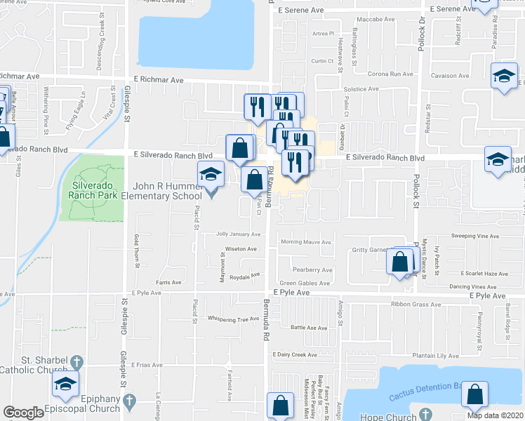 map of restaurants, bars, coffee shops, grocery stores, and more near 9860 Gold Pan Court in Las Vegas