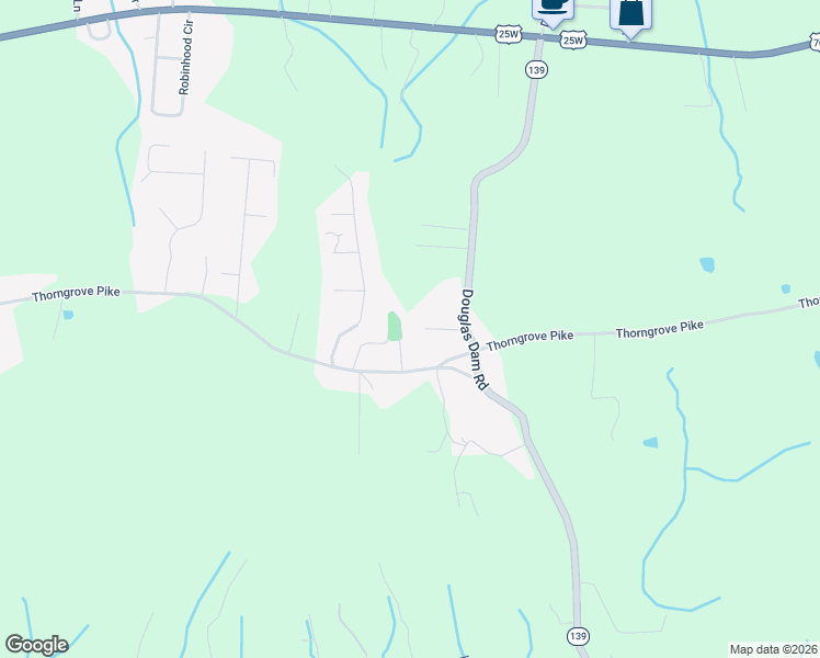 map of restaurants, bars, coffee shops, grocery stores, and more near 623 Hollow Drive in Strawberry Plains