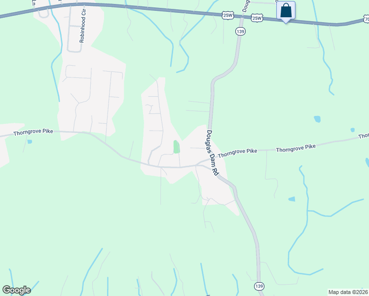 map of restaurants, bars, coffee shops, grocery stores, and more near 623 Hollow Drive in Strawberry Plains