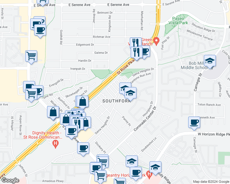 map of restaurants, bars, coffee shops, grocery stores, and more near 512 Crumpler Place in Henderson