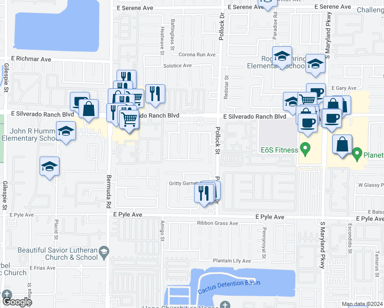 map of restaurants, bars, coffee shops, grocery stores, and more near 9844 Canterbury Creek Street in Las Vegas