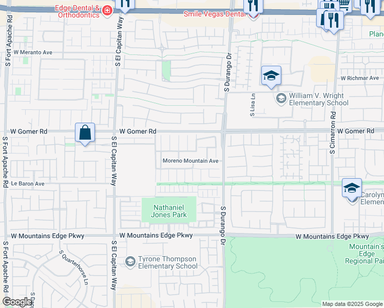 map of restaurants, bars, coffee shops, grocery stores, and more near 8719 Mount Mira Loma Avenue in Las Vegas