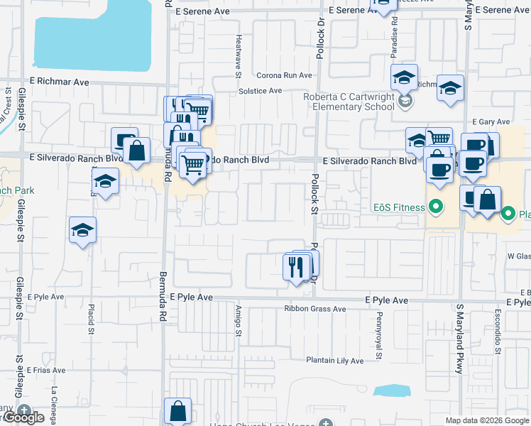 map of restaurants, bars, coffee shops, grocery stores, and more near 650 Elliott Peak Avenue in Las Vegas