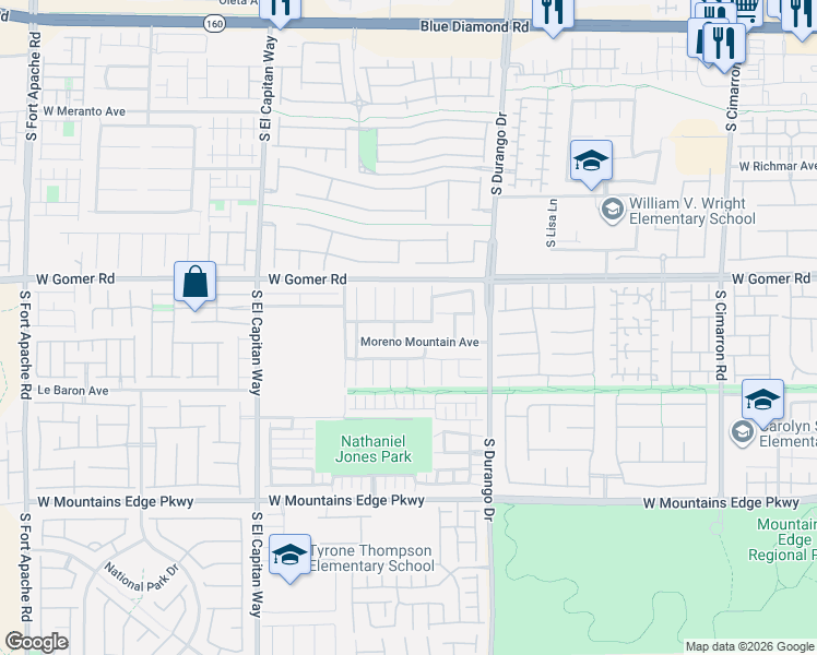 map of restaurants, bars, coffee shops, grocery stores, and more near 8706 Moreno Mountain Avenue in Las Vegas
