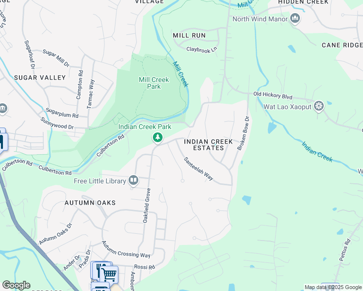 map of restaurants, bars, coffee shops, grocery stores, and more near 7284 Santeelah Way in Nashville