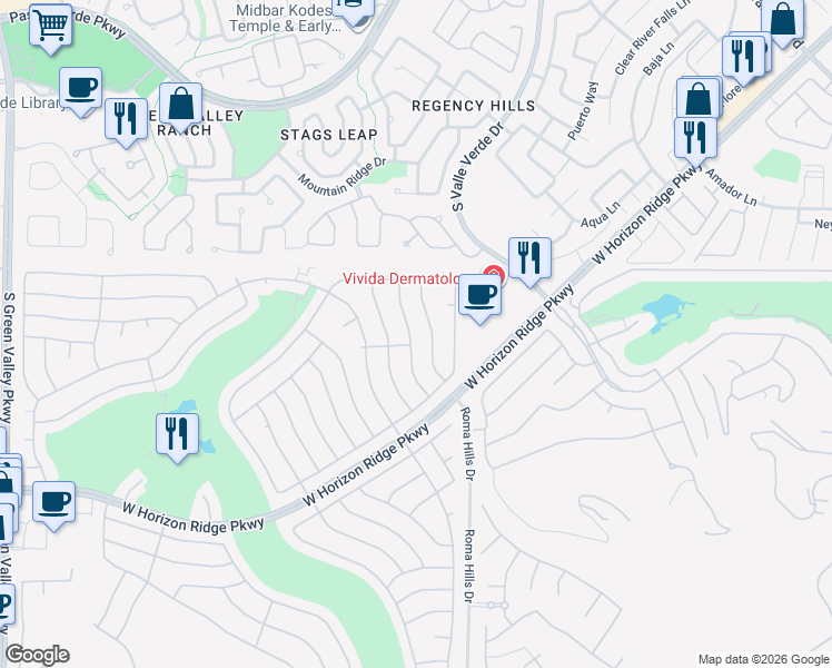 map of restaurants, bars, coffee shops, grocery stores, and more near 474 Elkhurst Place in Henderson