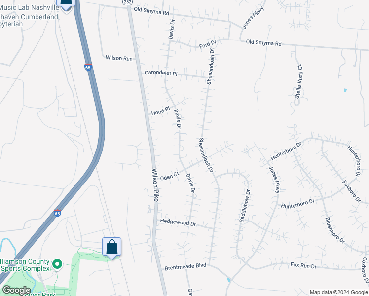 map of restaurants, bars, coffee shops, grocery stores, and more near 704 Davis Drive in Brentwood