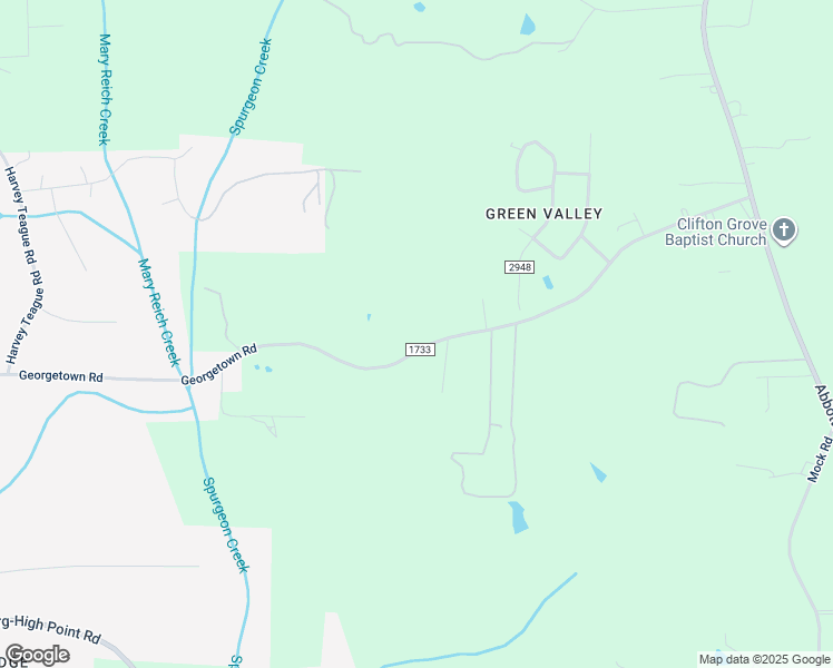map of restaurants, bars, coffee shops, grocery stores, and more near 1465 Georgetown Road in Kernersville