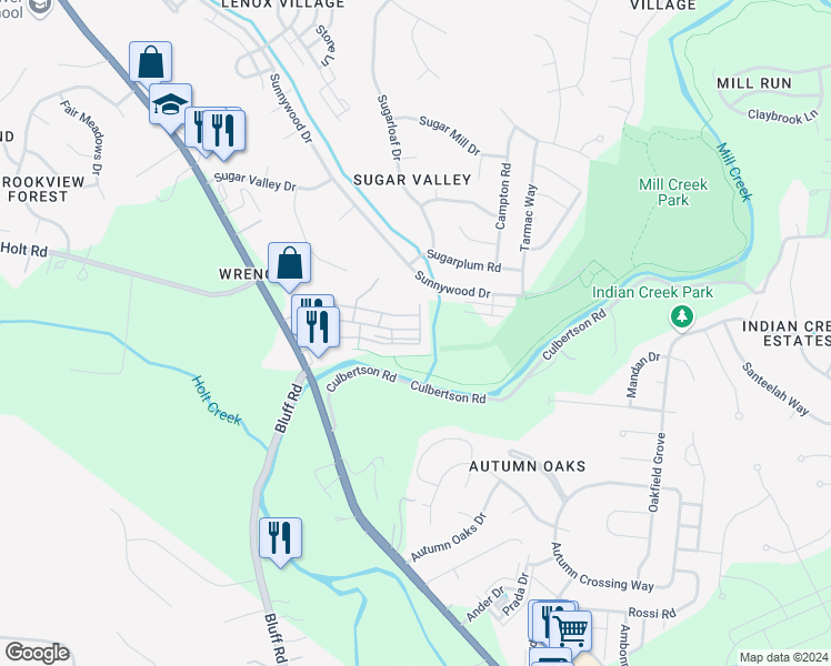 map of restaurants, bars, coffee shops, grocery stores, and more near 6043 Nolensville Pike in Nashville