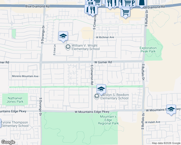 map of restaurants, bars, coffee shops, grocery stores, and more near 9799 Mount Kenyon Street in Las Vegas
