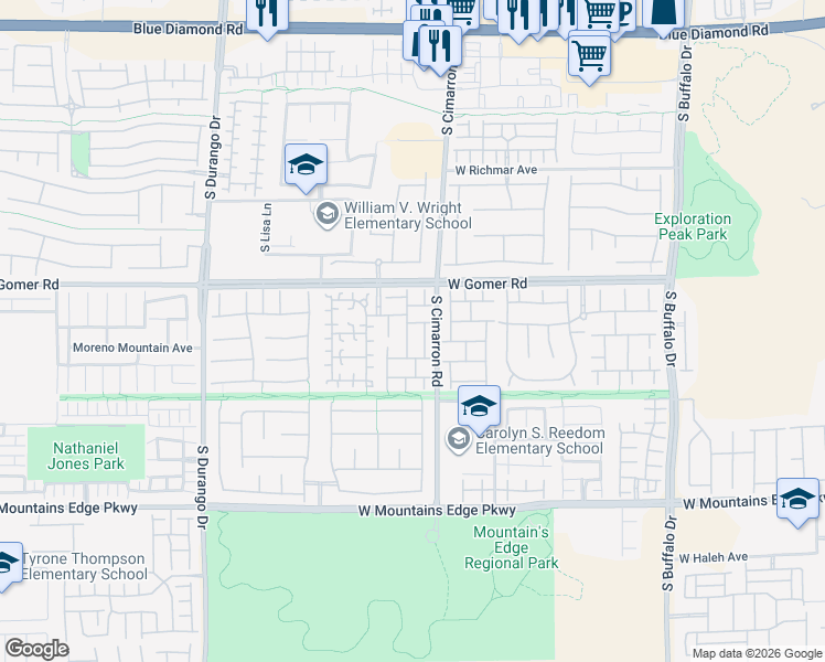 map of restaurants, bars, coffee shops, grocery stores, and more near 9804 Gifthouse Street in Las Vegas