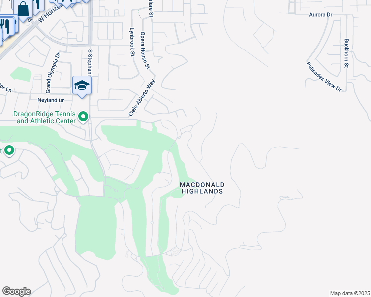 map of restaurants, bars, coffee shops, grocery stores, and more near 447 Serenity Point Drive in Henderson