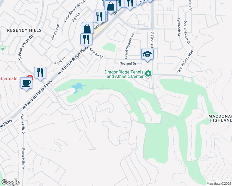 map of restaurants, bars, coffee shops, grocery stores, and more near 1480 Macdonald Ranch Drive in Henderson