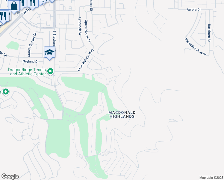 map of restaurants, bars, coffee shops, grocery stores, and more near 447 Serenity Point Drive in Henderson