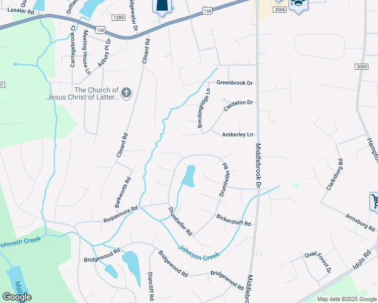 map of restaurants, bars, coffee shops, grocery stores, and more near 605 Drumheller Road in Clemmons