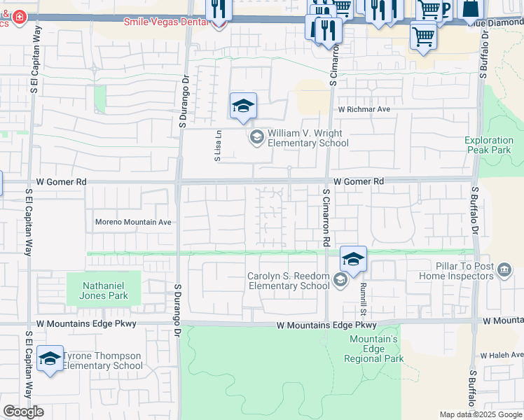map of restaurants, bars, coffee shops, grocery stores, and more near 9781 Aleutian Street in Las Vegas