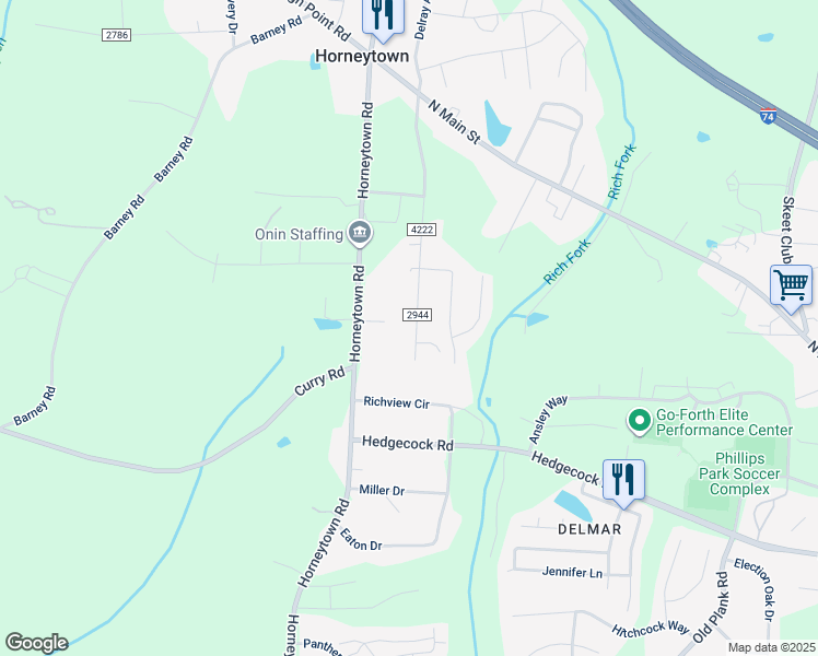 map of restaurants, bars, coffee shops, grocery stores, and more near 312 Cedarwood Trail in High Point