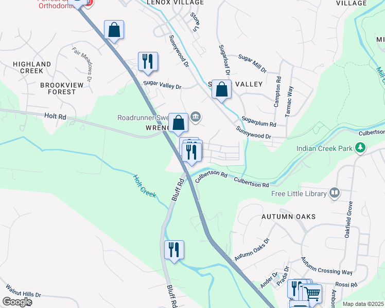 map of restaurants, bars, coffee shops, grocery stores, and more near 6438 Nolensville Pike in Nashville