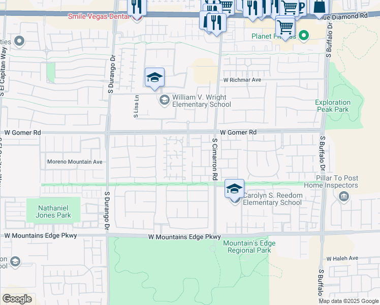 map of restaurants, bars, coffee shops, grocery stores, and more near 9779 Twin Ponds Court in Las Vegas