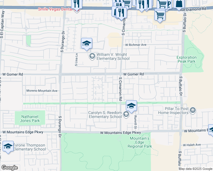 map of restaurants, bars, coffee shops, grocery stores, and more near 9779 Twin Ponds Court in Las Vegas