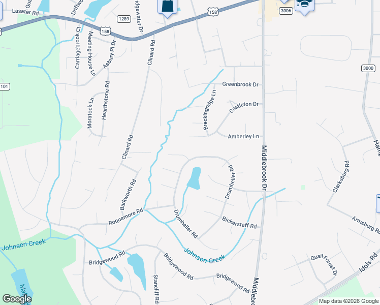 map of restaurants, bars, coffee shops, grocery stores, and more near 604 Drumheller Road in Clemmons