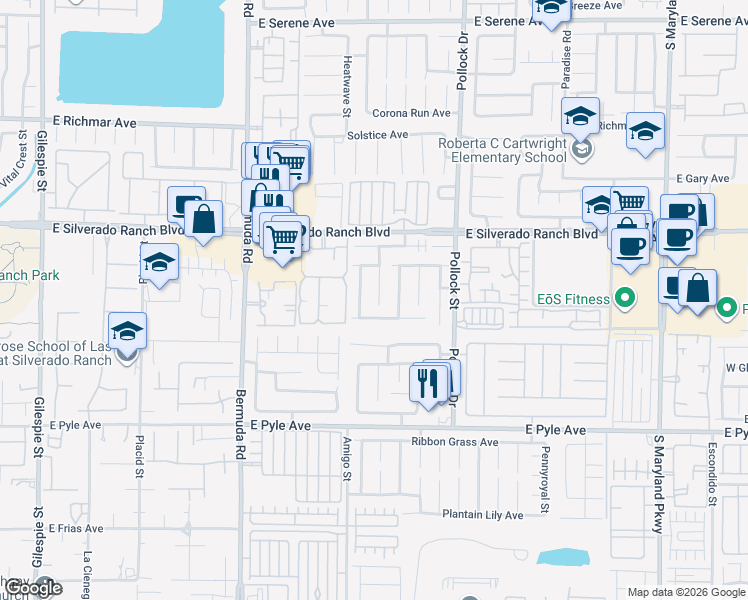 map of restaurants, bars, coffee shops, grocery stores, and more near 650 Elliott Peak Avenue in Las Vegas