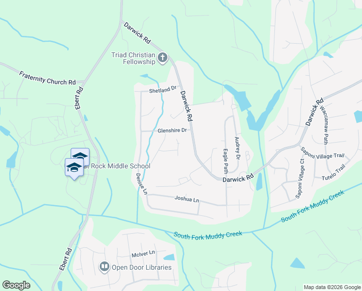 map of restaurants, bars, coffee shops, grocery stores, and more near 2255 Waldenshire Road in Winston-Salem