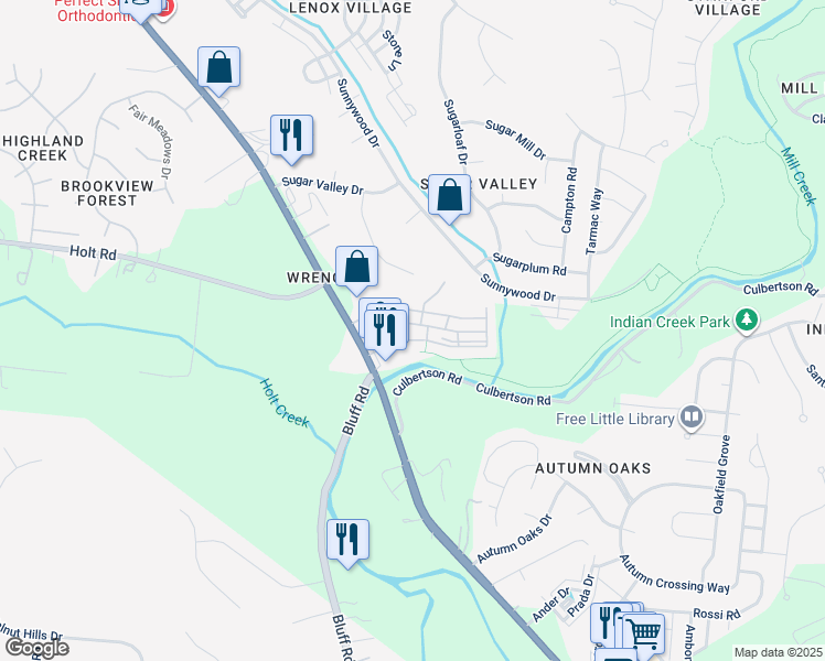 map of restaurants, bars, coffee shops, grocery stores, and more near 8132 Lenox Creekside Drive in Nashville