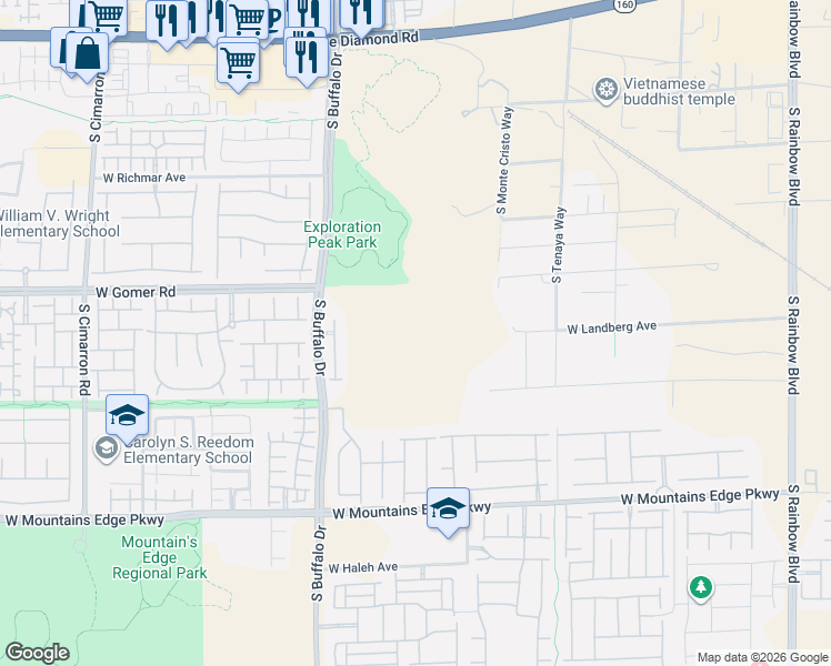 map of restaurants, bars, coffee shops, grocery stores, and more near in Las Vegas