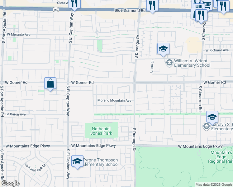 map of restaurants, bars, coffee shops, grocery stores, and more near 8706 Moreno Mountain Avenue in Las Vegas