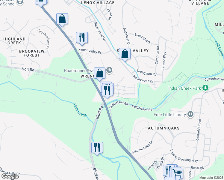 map of restaurants, bars, coffee shops, grocery stores, and more near 8102 Lenox Creekside Drive in Nashville