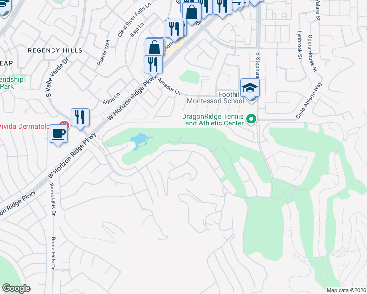 map of restaurants, bars, coffee shops, grocery stores, and more near 1499 Macdonald Ranch Drive in Henderson