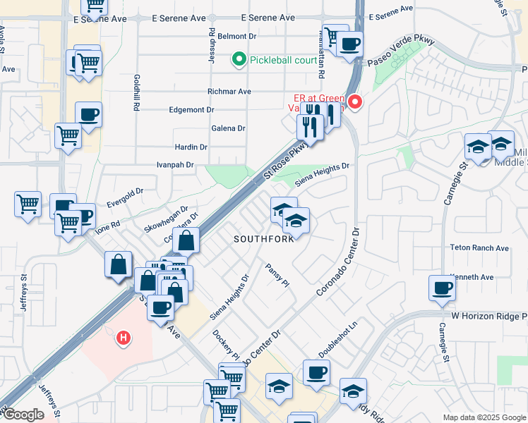 map of restaurants, bars, coffee shops, grocery stores, and more near 513 Crumpler Place in Henderson