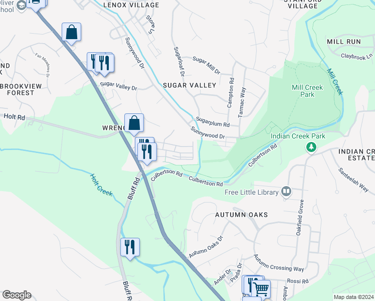 map of restaurants, bars, coffee shops, grocery stores, and more near 8212 Lenox Creekside Drive in Nashville