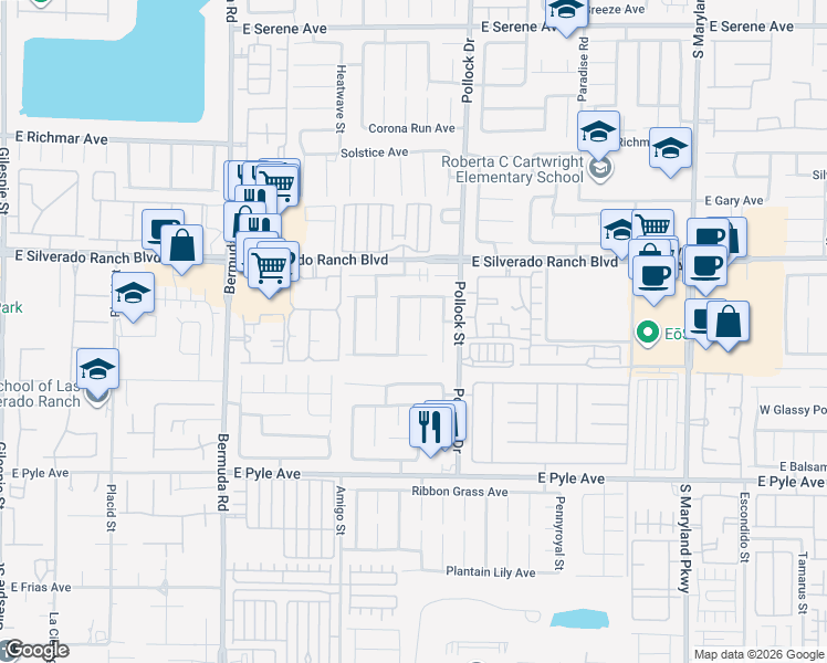map of restaurants, bars, coffee shops, grocery stores, and more near 710 Elliott Peak Avenue in Las Vegas