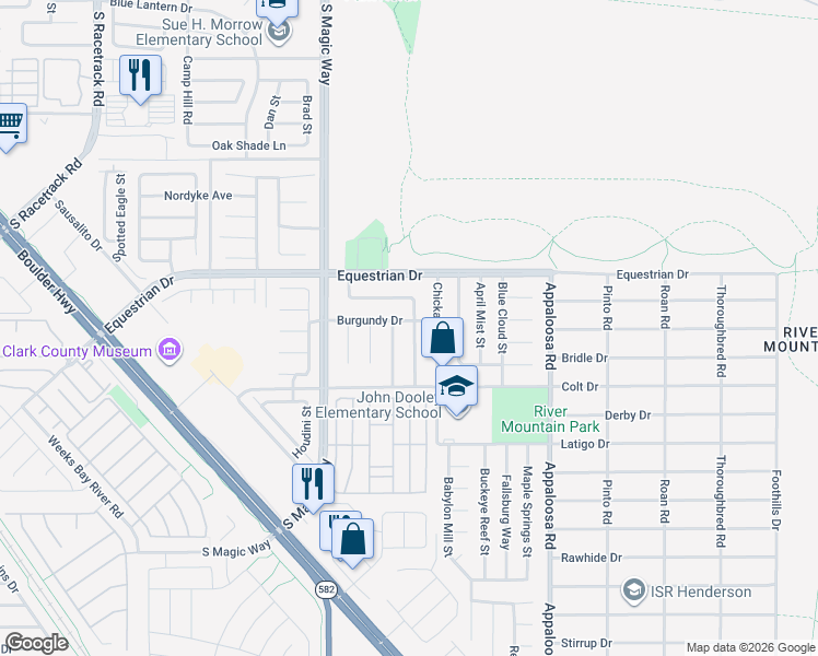 map of restaurants, bars, coffee shops, grocery stores, and more near 1901 Golden Shadow Court in Henderson