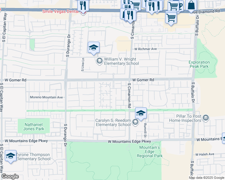 map of restaurants, bars, coffee shops, grocery stores, and more near 9784 Hearthfire Street in Las Vegas