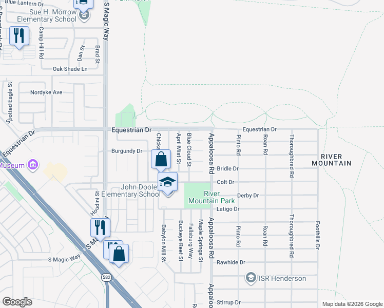 map of restaurants, bars, coffee shops, grocery stores, and more near 1401 Heavenly Court in Henderson