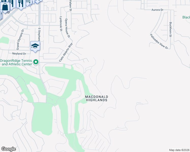 map of restaurants, bars, coffee shops, grocery stores, and more near 431 Tranquil Peak Court in Henderson