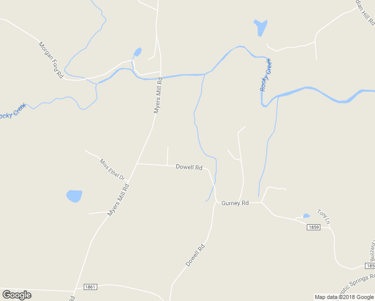 map of restaurants, bars, coffee shops, grocery stores, and more near 304 Dowell Road in Olin