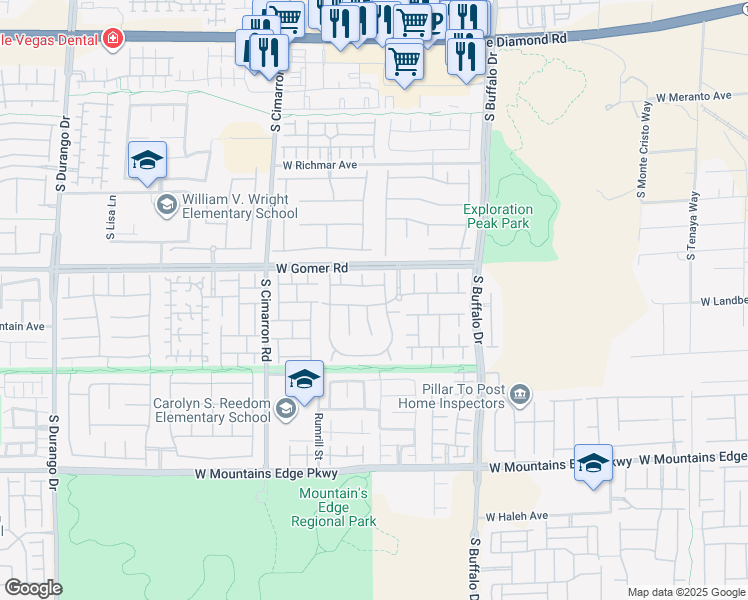 map of restaurants, bars, coffee shops, grocery stores, and more near 7998 Base Camp Avenue in Las Vegas