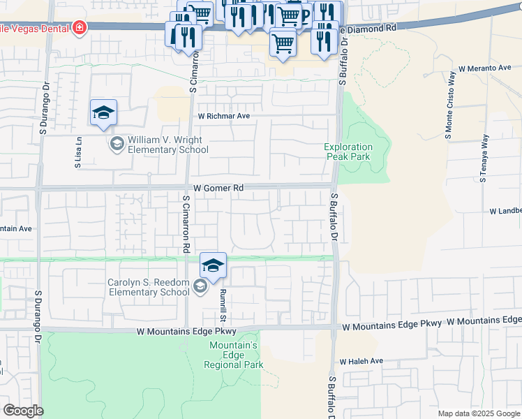 map of restaurants, bars, coffee shops, grocery stores, and more near 7998 Base Camp Avenue in Las Vegas