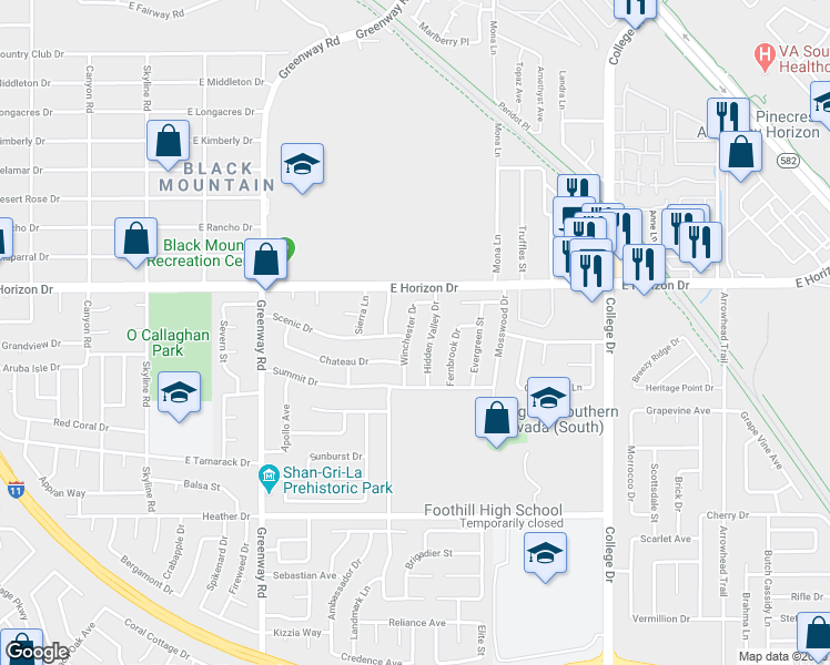 map of restaurants, bars, coffee shops, grocery stores, and more near 618 Winchester Drive in Henderson