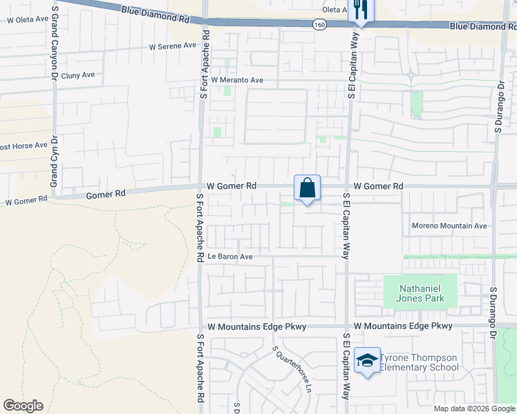 map of restaurants, bars, coffee shops, grocery stores, and more near 9750 Pan Falls Street in Las Vegas